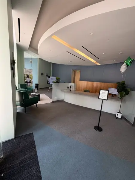 Lobby and reception counter at BodySpec SF Rincon Hill
