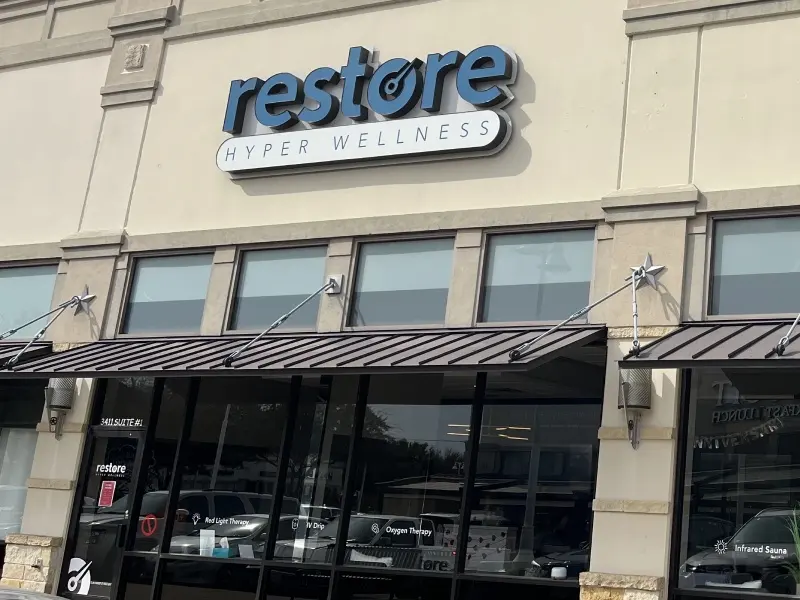 Restore Hyper Wellness storefront and signage in Frisco